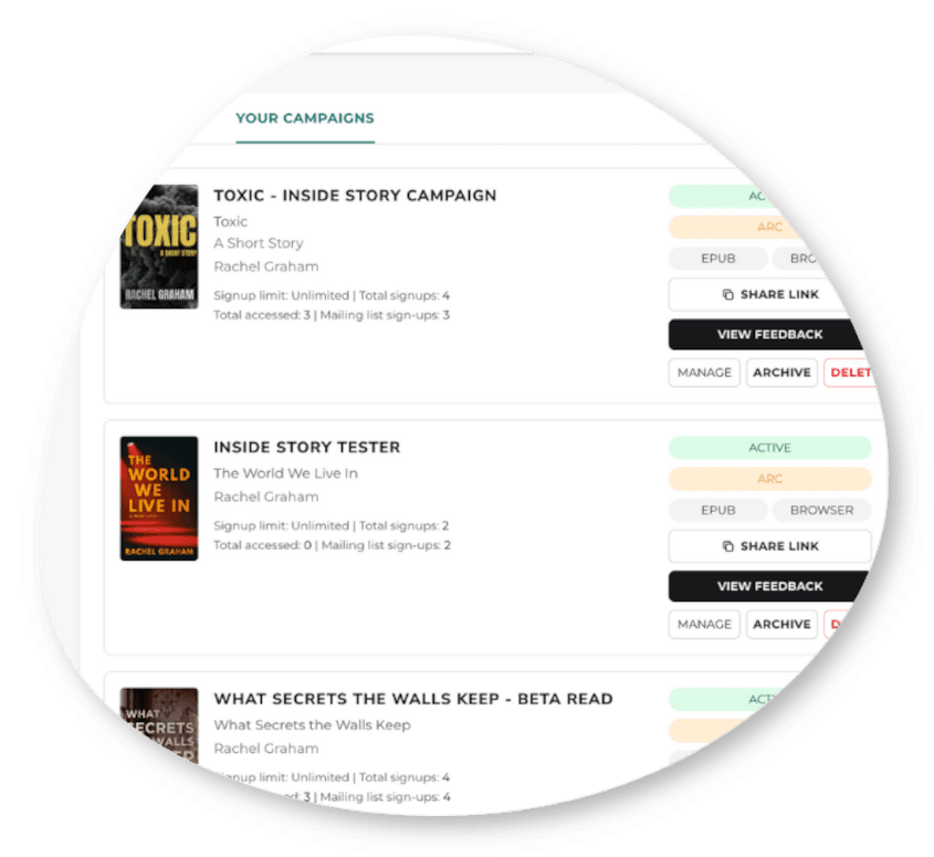 Distribute Your ARCs screenshot